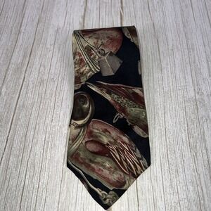 Vintage Ducks Unlimited Men's 100% Silk‎ Tie 4in ✅ Made In USA